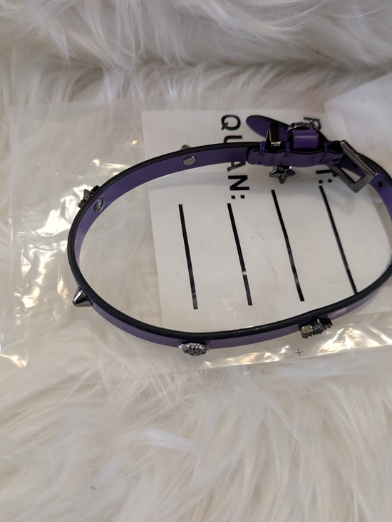Versace Purple Leather Studded Bracelet Watch Strap